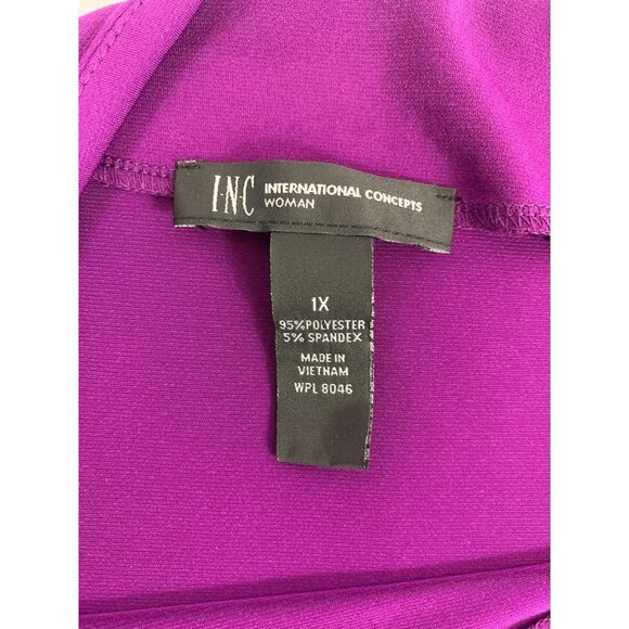 INC International Concept Women's Purple Paradise Blouse - Picture 3 of 5